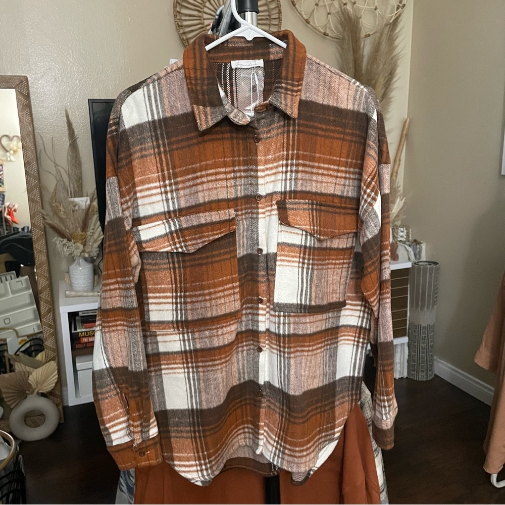 Brown Plaid Shacket (Starlow)